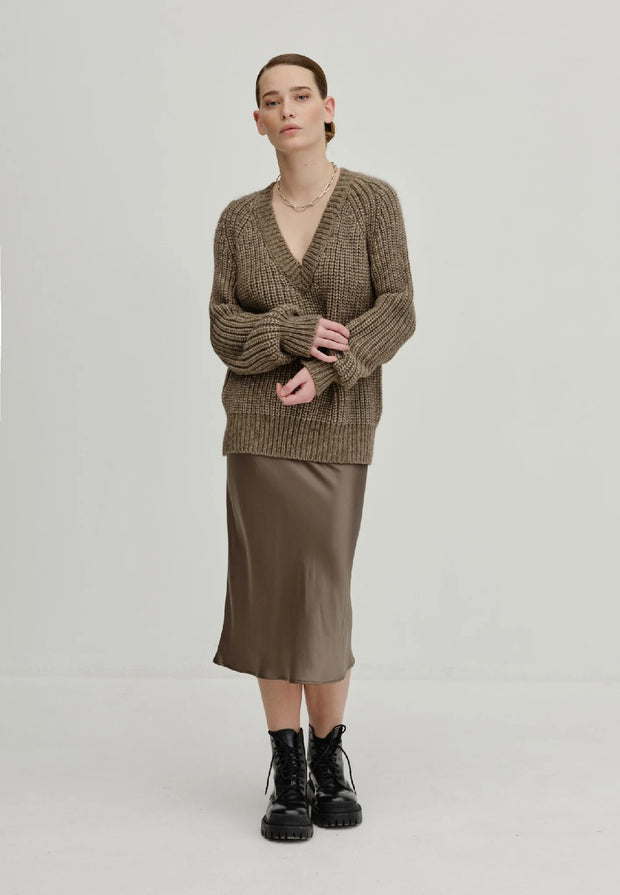 BIRGITE HERSKIND MEGAN SKIRT - CHOCOLATE