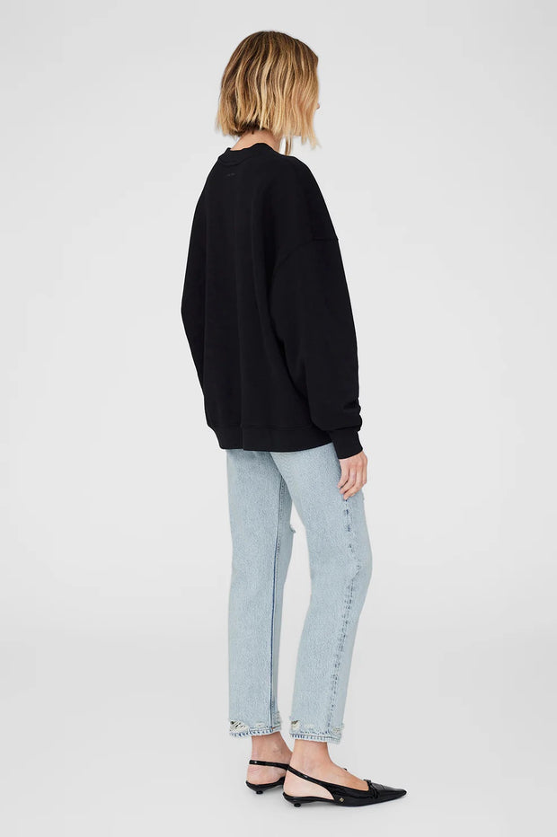Miles Oversized Sweatshirt Letterman - Black