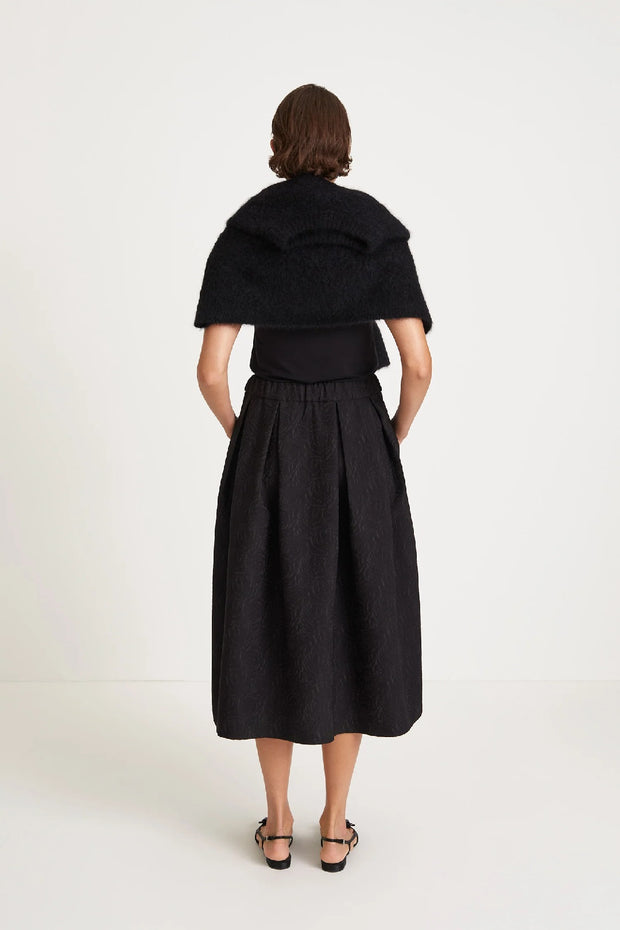 JOELLA JACQUARD SKIRT - BLACK