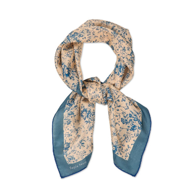 Light Blue Flower Toile Scarf