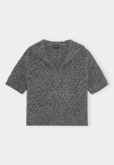 Bacon Knit Blouse - Grey