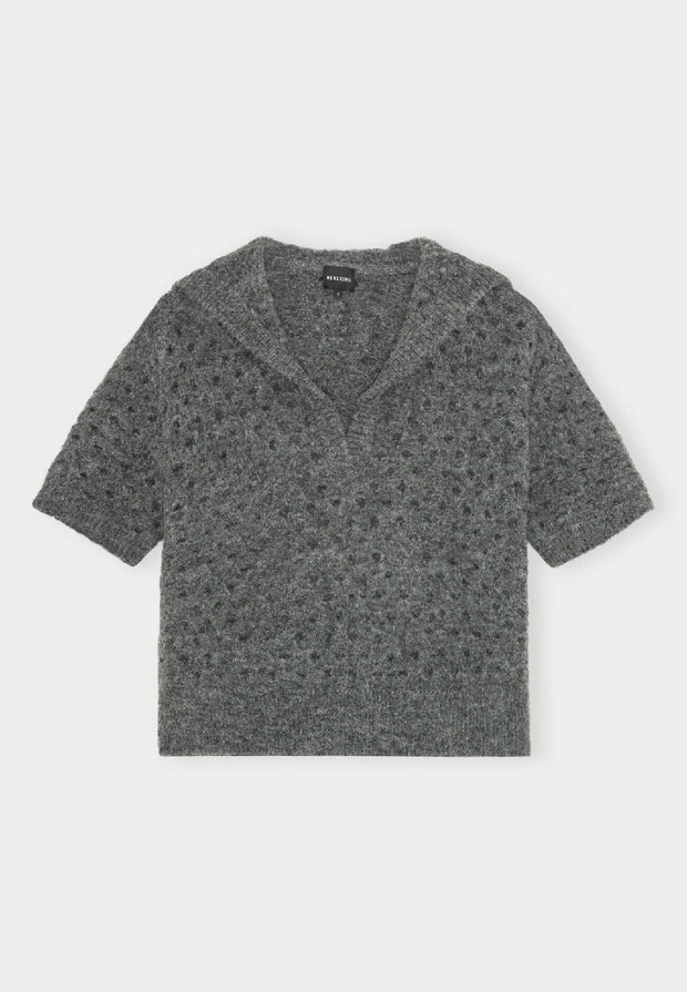 Bacon Knit Blouse - Grey