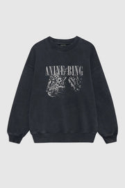 SPENCER SWEATSHIRT LEOPARD - WASHED BLACK