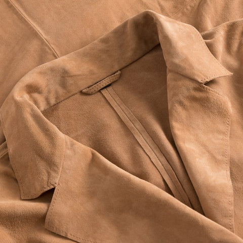 LONG CARDIGAN / JACKET IN SUEDE