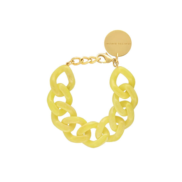 Flat Chain Bracelet yellow marble