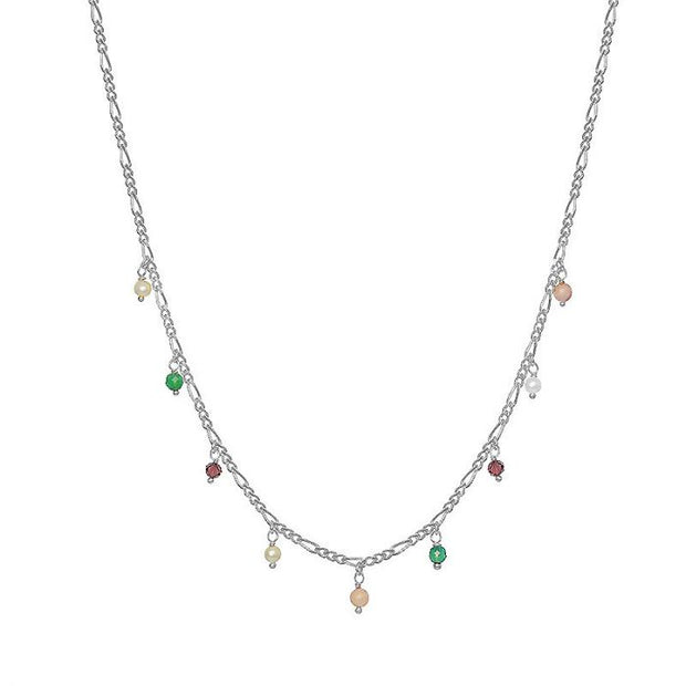 Salma color necklace silver