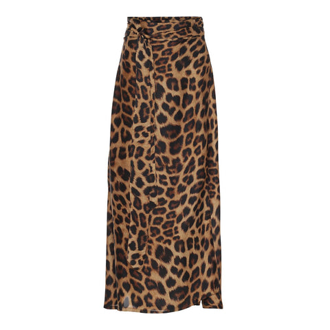 Leopard Straight Wrap Skirt